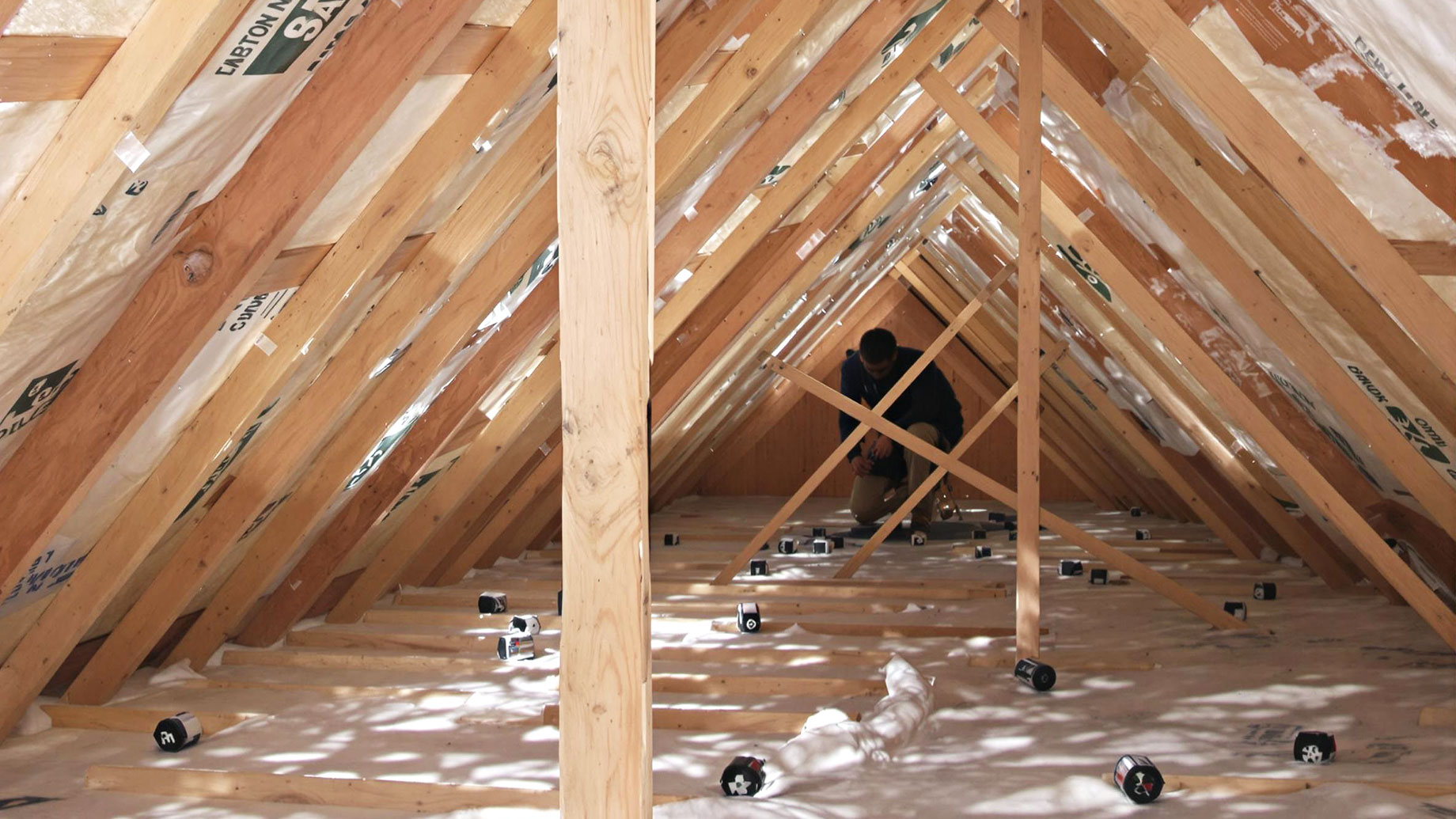 Attic of House with Insulation